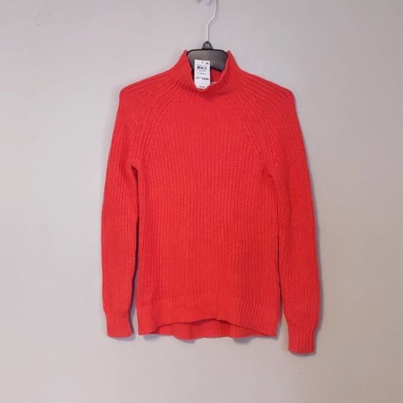 Style & Co Cotton Mock Neck Sweater Coral XS - Picture 1 of 8